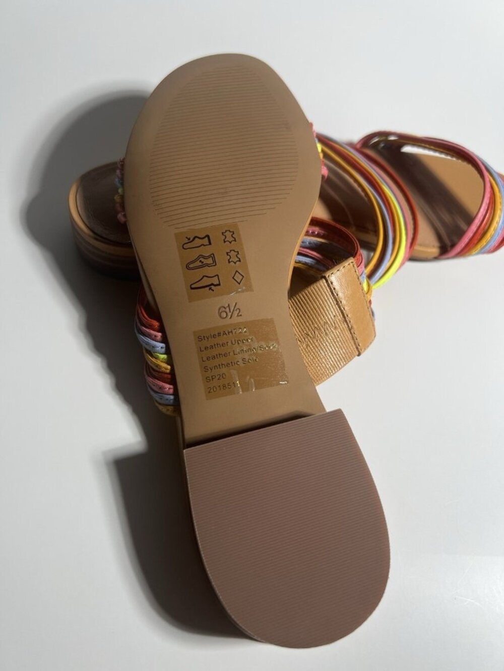 Madewell Meg Slide Micro Strap Leather Sandals Rainbow Women’s Size 6.5 - Picture 10 of 14
